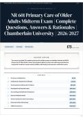 NR 601 Primary Care of Older Adults Midterm Exam   Complete Questions&comma; Answers & Rationales   Chamberlain University   2026 2027