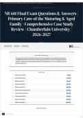 NR 601 Final Exam Questions & Answers   Primary Care of the Maturing & Aged Family   Comprehensive Case Study Review   Chamberlain University   2026 2027