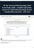 NR 566 Advanced Pharmacology Final Exam Study Guide   Complete Questions&comma; Answers & Clinical Pharmacology Review   Chamberlain University   2026 2027