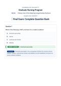 NR601 &sol; NR-601 Final Exam Study Set Q & A &lpar;Latest 2026 &sol; 2027&rpar;&colon; Primary Care of the Maturing & Aged Family Practicum - Chamberlain