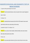 MASTER NEUROPSYCHOLOGICAL & DIAGNOSTIC TESTS IN BRAIN DISORDERS &vert; FALL 2026 COURSE STUDY GUIDES &vert; CLINICAL ASSESSMENT REVIEW&comma; PRACTICE QUESTIONS & EXAM PREPARATION