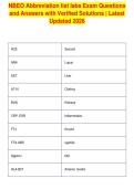 NBEO Abbreviation list labs Exam Questions&NewLine;and Answers with Verified Solutions &vert; Latest&NewLine;Updated 2026