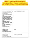 NBEO- Physiological Optics &lpar;Mostly&NewLine;Conceptual&rpar; Exam Questions and Answers&NewLine;with Verified Solutions &vert; Latest Updated 2026