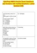 OptoPrep NBEO Practice Exam Questions&NewLine;and Answers with Verified Solutions &vert; Latest&NewLine;Updated 2026
