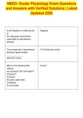 NBEO- Ocular Physiology Exam Questions&NewLine;and Answers with Verified Solutions &vert; Latest&NewLine;Updated 2026