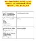 NBEO-Biochemistry &lpar;Non-Big 8&rpar; Exam&NewLine;Questions and Answers with Verified&NewLine;Solutions &vert; Latest Updated 2026