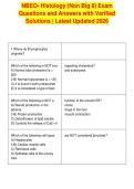NBEO- Histology &lpar;Non Big 8&rpar; Exam&NewLine;Questions and Answers with Verified&NewLine;Solutions &vert; Latest Updated 2026