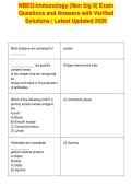 NBEO-Immunology &lpar;Non big 8&rpar; Exam&NewLine;Questions and Answers with Verified&NewLine;Solutions &vert; Latest Updated 2026