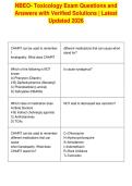 NBEO- Toxicology Exam Questions and&NewLine;Answers with Verified Solutions &vert; Latest&NewLine;Updated 2026