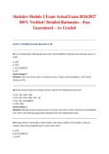 Statistics Module 2 Exam Actual Exam 2026&sol;2027 &ndash; 100&percnt; Verified &vert; Detailed Rationales &ndash; Pass Guaranteed &ndash; A&plus; Graded&NewLine;