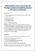 FIREFIGHTING FINAL EXAM 2026&sol;2027 &NewLine;Maritime & Industrial Firefighting Questions &NewLine;with Answers & Rationales 