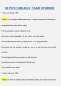 IB PSYCHOLOGY CASE STUDIES &vert; QUESTIONS & ANSWERS &vert; COMPREHENSIVE EXAM STUDY GUIDE &vert; VERIFIED ANSWERS &vert; LATEST 2026