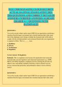 WGU C838 MANAGING CLOUD SECURITY &NewLine;ACTUAL OA FINAL EXAM LATEST 2023&NewLine;2026 QUESTIONS AND CORRECT DETAILED &NewLine;ANSWERS &lpar;VERIFIED ANSWERS&rpar; ALREADY &NewLine;GRADED A&plus; &vert; QUESTIONS WITH &NewLine;RATIONALES