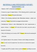 MATERIALS AND PROCESSES FOR NDT QUESTIONS 1&ndash;169 &vert; QUESTIONS & ANSWERS &vert; COMPREHENSIVE EXAM STUDY GUIDE &vert; VERIFIED ANSWERS &vert; LATEST 2026