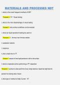 MATERIALS AND PROCESSES NDT &vert; QUESTIONS & ANSWERS &vert; COMPREHENSIVE EXAM STUDY GUIDE &vert; VERIFIED ANSWERS &vert; LATEST 2026