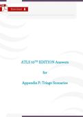 ATLS 10th Edition Triage Answers for Appendix F&colon; Triage Scenarios&semi;PATIENT A-F Latest Update with Complete Solution&NewLine;