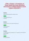 CWB 1 Chapter 7&colon;Techniques of&NewLine;Visual Inspection Exam Questions&NewLine;and Answers Verified Solutions Latest&NewLine;Update &lpar;2026&sol;2027&rpar;&NewLine;