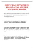 HUBSPOT SALES SOFTWARE EXAM &NewLine;2026&sol;2027 ACTUAL QUESTIONS &NewLine;WITH VERIFIED ANSWERS&period;