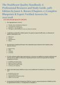 T&hstrok;e Healt&hstrok;care Quality Handbook&colon; A &NewLine;Professional Resource and Study Guide&comma; 30t&hstrok; &NewLine;Edition by Janet A&period; Brown &lpar;C&hstrok;apters 1-7 Complete &NewLine;Blueprints & Expert-Verified Answers for &NewLine;2027&sol;2028