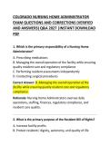 Colorado Nursing Home Administrator Exam Questions and Corrections&colon; Comprehensive Practice Test & Answer Guide