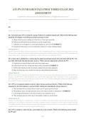 ATI PN FUNDAMENTALS PROCTORED EXAM 2023 &vert; 180 Questions & Detailed Rationales &vert; Comprehensive Practice Assessment &vert; Pass Guaranteed - A&plus; Graded&NewLine;&NewLine;