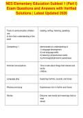 NES Elementary Education Subtest 1 &lpar;Part I&rpar;&NewLine;Exam Questions and Answers with Verified&NewLine;Solutions &vert; Latest Updated 2026