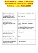 NJ INSURANCE LICENSE STATE Exam&NewLine;Questions and Answers with Verified&NewLine;Solutions &vert; Latest Updated 2026