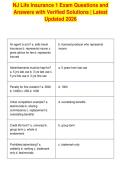 NJ Life Insurance 1 Exam Questions and&NewLine;Answers with Verified Solutions &vert; Latest&NewLine;Updated 2026