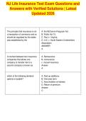 NJ Life Insurance Test Exam Questions and&NewLine;Answers with Verified Solutions &vert; Latest&NewLine;Updated 2026