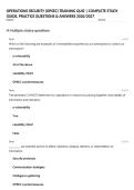 OPERATIONS SECURITY &lpar;OPSEC&rpar; TRAINING QUIZ &vert; COMPLETE STUDY GUIDE&comma; PRACTICE QUESTIONS & ANSWERS 2026&sol;2027