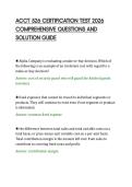 ACCT 526 CERTIFICATION TEST 2026&NewLine;COMPREHENSIVE QUESTIONS AND&NewLine;SOLUTION GUIDE