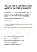 ACCT 526 FINAL EXAM SCRIPT 2026 FULL&NewLine;QUESTIONS AND CORRECT RESPONSES