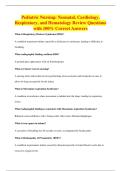 Pediatric Nursing&colon; Neonatal&comma; Cardiology&comma;&NewLine;Respiratory&comma; and Hematology Review Questions&NewLine;with 100&percnt; Correct Answers