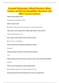 Neonatal Hematology&colon; Blood Disorders&comma; Blood&NewLine;Volume&comma; and Rh Incompatibility Questions with&NewLine;100&percnt; Correct Answers