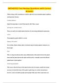 ORTHOTICS Test Review Questions with Correct&NewLine;Answers