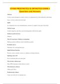 OT450 PROSTHETICS & ORTHOTICS EXAM 1&NewLine;Questions and Answers