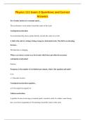 Physics 111 Exam 2 Questions and Correct&NewLine;Answers