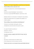 Physics 111 Exam Questions and Correct Answers