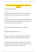 Physics 111 Final Task Questions and Correct&NewLine;Answers
