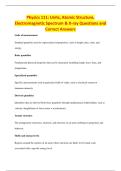 Physics 111&colon; Units&comma; Atomic Structure&comma;&NewLine;Electromagnetic Spectrum & X-ray Questions and&NewLine;Correct Answers