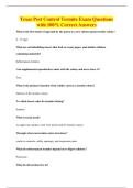 Texas Pest Control Termite Exam Questions&NewLine;with 100&percnt; Correct Answers