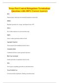 Texas Pest Control Relegations Terminology&NewLine;Questions with 100&percnt; Correct Answers