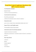 Texas Pest Control Applicator Questions with&NewLine;100&percnt; Correct Answers