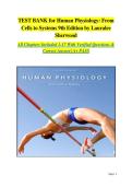 TEST BANK FOR HUMAN PHYSIOLOGY&colon; FROM CELLS TO SYSTEMS&comma; 9TH EDITION BY LAURALEE SHERWOOD &vert; ALL CHAPTERS &lpar;1&ndash;17&rpar; &vert; VERIFIED QUESTIONS AND CORRECT ANSWERS