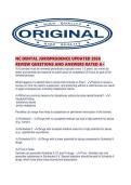 NC DENTAL JURISPRUDENCE UPDATED 2026 REVIEW QUESTIONS AND ANSWERS RATED A&period;pdf