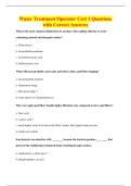 Water Treatment Operator Cert 1 Questions&NewLine;with Correct Answers