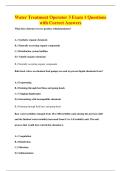 Water Treatment Operator 3 Exam 1 Questions&NewLine;with Correct Answers