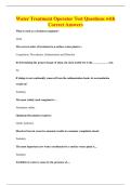Water Treatment Operator Test Questions with&NewLine;Correct Answers