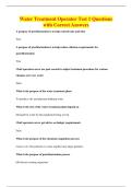 Water Treatment Operator Test 1 Questions&NewLine;with Correct Answers