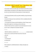 WVSSAC 2025 Football Test 1 Questions with&NewLine;100&percnt; Correct Answers
